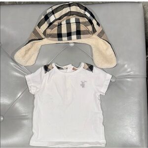 Burberry White and Tan Kids Matching Set